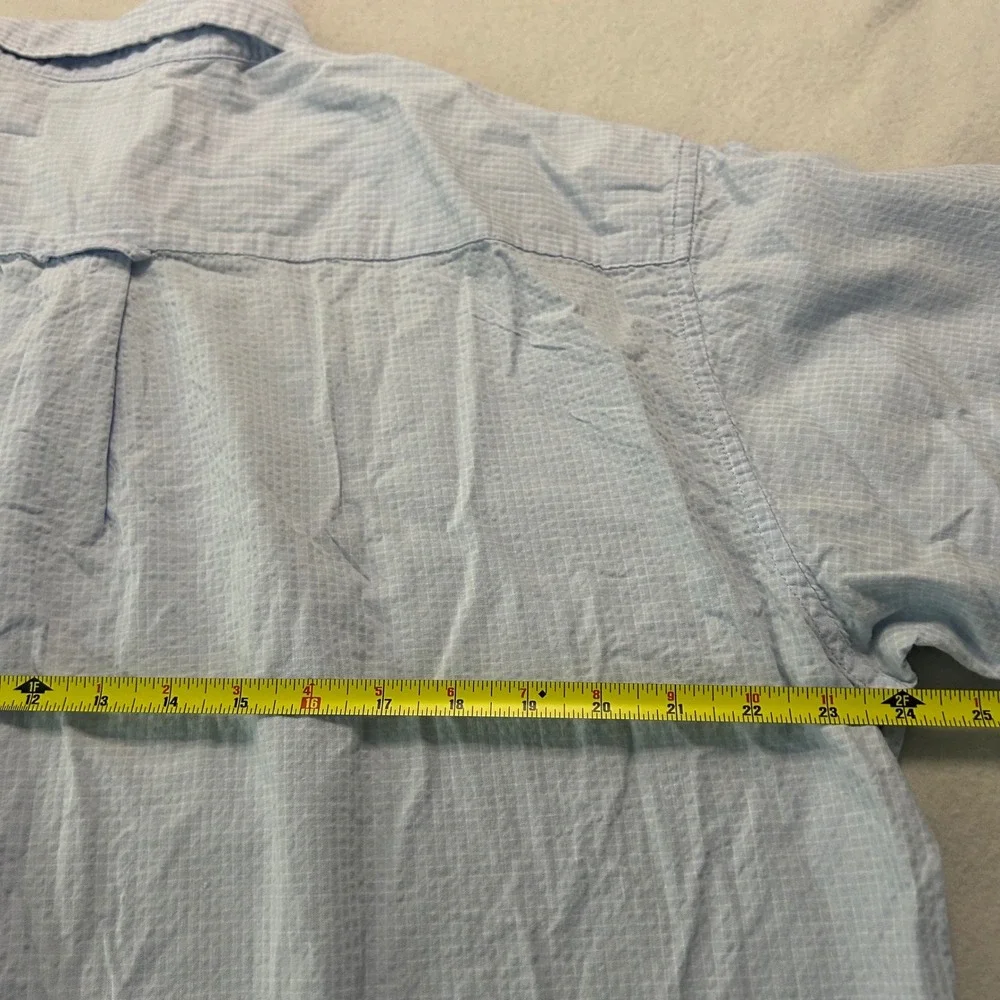 J. Crew Mens Large Blue White Seersucker Check Button Down Shirt Long Sleeve L
